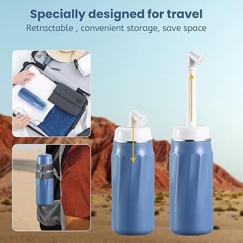 Portable Bidet Bottle for Postpartum, Peri Bottle, 400ml Capacity with Cap and Carry Pouch, Ideal for Postpartum, Traveling and Camping, Travel Bidet, Hospital Bag Maternity Essentials, (Purple) — view 6