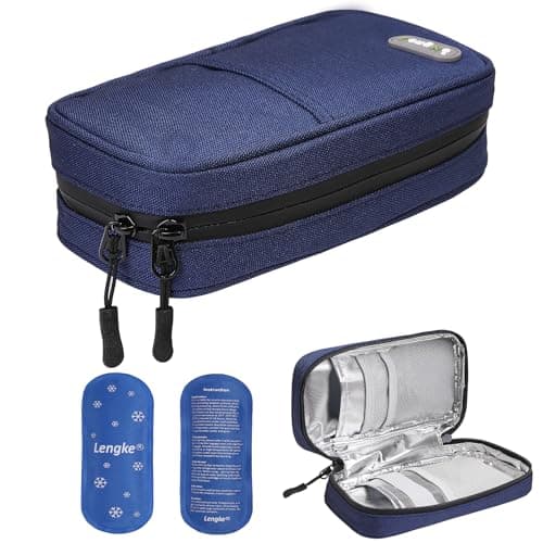 JAKAGO Water-Repellent Insulin Cooler Travel Case with 2 Large Ice Pack