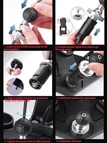 iMESTOU Motorcycle Fork Stem Phone Mount, Anti-Theft 1" Ball Phone Holder with Double Socket Arm Fits to RAM B Size Components 720° Rotation for 4.0"-7.0" Cellphones — view 6
