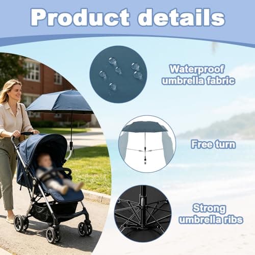 UMCHU 1 Pcs Buggy Umbrella, Umbrella, for Golf Trolleys, Beach Chairs,etc. — view 3