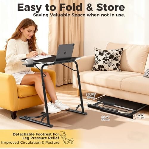FoldWise Folding Laptop Table for Sofa, Sturdy Work & Dinner Portable Desk — view 6