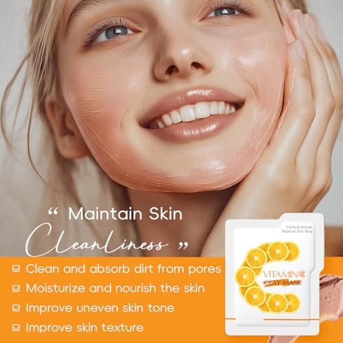 20PCS Vitamin C Skincare Set with Cute Mini Luggage,Skin Care Sets & Kits for Teenage Girls Gifts,Travel Kit,Facial Kit for All Skin Types-Face Cream,Sleep,Mud Mask,Lip Mask (VitaminC-20PCS) — view 6