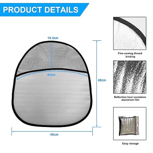 JNNJ Steering Wheel Sun Shade Cover, Car Steering Wheel Sun Block Anti-Heat Steering Wheels Sunshade Cover for Steers Wheel, Reflector Protector Accessories for Car Interior — view 3