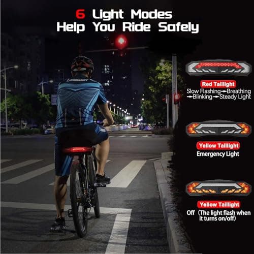 Smart Bike Light Set with Wireless Remote: High-Lumen Headlight & Alarm Taillight, 6 Modes, Turn Signals, Anti-Theft Vibration Sensor, Electric Bell, USB-C Rechargeable, Waterproof for Cycling Safety — view 4