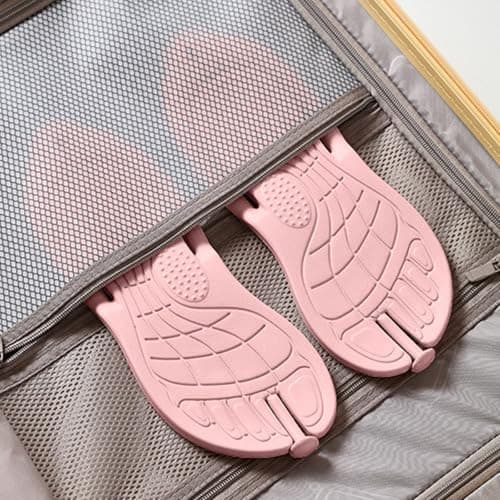 Portable Travel Slippers for Women and Men, Quick-Dry Shower Sandals with Non-Slip Rubber Sole for Indoor, Outdoor, Beach, Pool, and Spa Use, Lightweight and Foldable Design (4.5) Pink — view 2