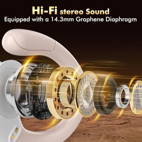 HAOYUYAN Wireless Earbuds, Sports Bluetooth Headphones, 80Hrs Playtime Ear Buds with LED Power Display, Noise Canceling Headset, IPX7 Waterproof Earphones for Workout/Running — view 3
