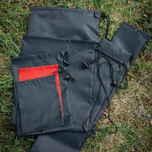 4 Pack Nylon Drawstring Storage Bags 29 x 35 cm, Water-Resistant Foldable Travel Pouches for Outdoor Sports Accessories, Toiletries, Shoes, Clothes and Daily Essentials — view 6