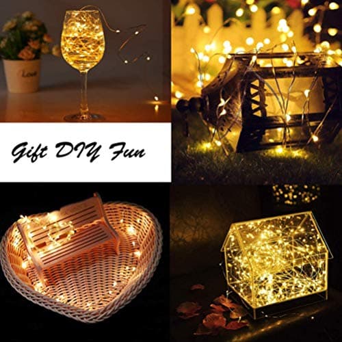 YUEHISY Solar Power Wine Bottle Cork String Light 20 LED Fairy String (9 — view 3