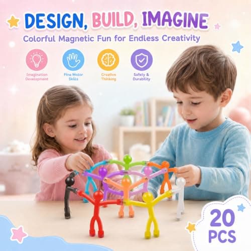 KASURE 20PCS Magnetic Men Fidget Toys for Kids, Magnetic Fidget Travel Toys — view 4
