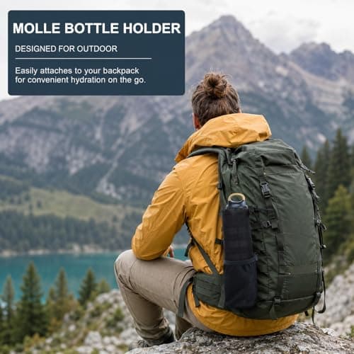 ElioVelluL MOLLE Water Bottle Holder Pouch Tactical Hydration Carrier, Adjustable Nylon Bottle Holster Bag for Backpack, Hiking, Camping, Cycling and Outdoor Military Gear Use — view 6