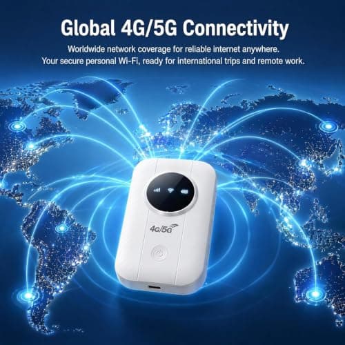 5G Wi-Fi 6 portable router, SIM-free MiFi device, 300Mbps ultra-fast internet, 3000 mAh battery, connects up to 28 devices – the perfect pocket Wi-Fi for travel, remote working and digital nomads-12 — view 2