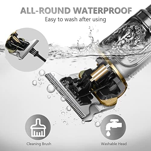 LOPHE Hair Clippers for Men, Rechargeable Cordless Beard Clippers Electric Hair Trimmer Beard Trimmer Set, Waterproof Beard Shaver, Professional Grooming Cutting Kit with 3 Guide Combs — view 4