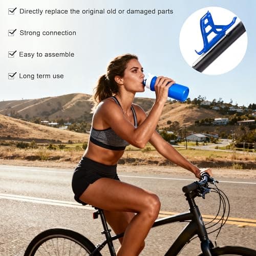 Bike Bottle Cage Adapter Universal Aluminum Water Bottle Cage Mount Brackets with Screws for MTB Road Bike Frame Tube Seatpost, Silver — view 4