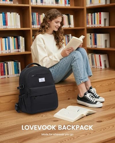 LOVEVOOK Laptop Backpack for Women Teens, 15.6 Inch Laptop School Bags — view 2