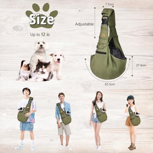 CUBY Puppy Carrier Sling Lightweight Travel for Small Pets Hands-Free-Green — view 2