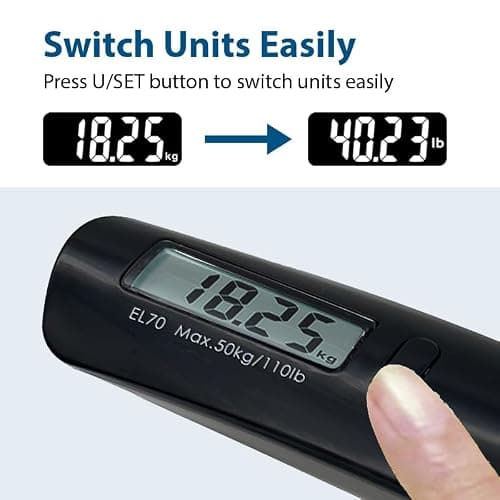 CAMRY Digital Luggage Scale Travel Suitcase Weighing, 110lb/50kg, Black — view 4