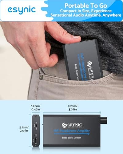 eSynic 16~300Ω Portable Headphone Amplifier With Bass Gain — view 6