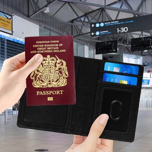 OFFCUP Passport Holder Cover, PU Leather RFID Blocking Passport Cover — view 6
