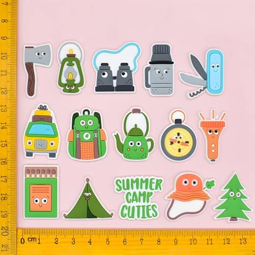 20PCS Camping Shoe Decoration Charms, Hiking Travel Outdoor Cartoon Charms for Clog Sandals Wristband Bracelets, PVC CLOG Charm Accessories for Girls Boys Teens, Party Favor Birthday Festival Gift — view 4