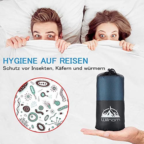 WILLNORN Sleeping Bag Liner - Soft & Lightweight Travel Sheet for Adults, 220x95cm - Portable & Easy Care, Ideal for Backpacking, Camping, Hotels, and Summer Trips — view 3