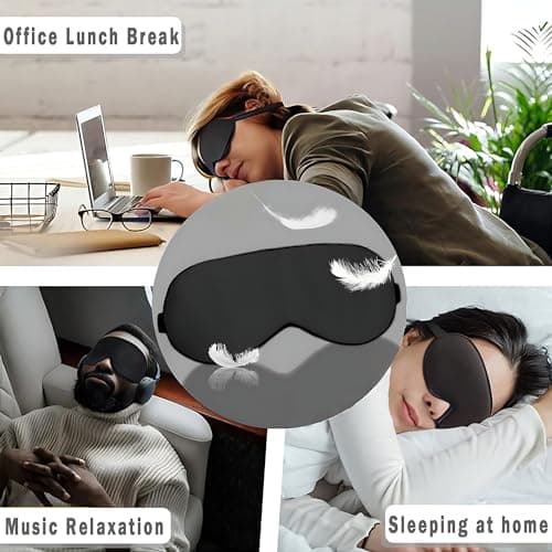 YUNYU 4 Sleep Mask, Adjustable Strap Sleeping Mask, Blackout Sleep Eye Masks for Both Men Women, Ideal Night Rest, Relaxation Meditation, nap Travel Gift. — view 4