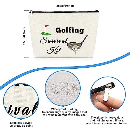 Golf Gift Makeup Bag Golf Team Gifts for Women Golfs Lover Inspirational Gifts Cosmetic Bags Lady Golfs Gift Christmas Birthday Present for Player Golfer Friend Female Travel Makeup Pouch — view 2