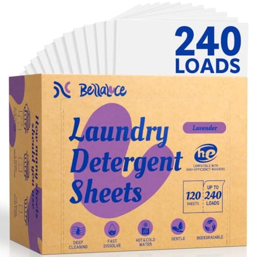 BellaLuce Laundry Detergent Sheets, Lavender, 240 Loads