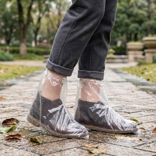 Waterproof Shoe Covers, Plastic Shoe Covers Disposable Non Slip, 5 Pairs — view 6