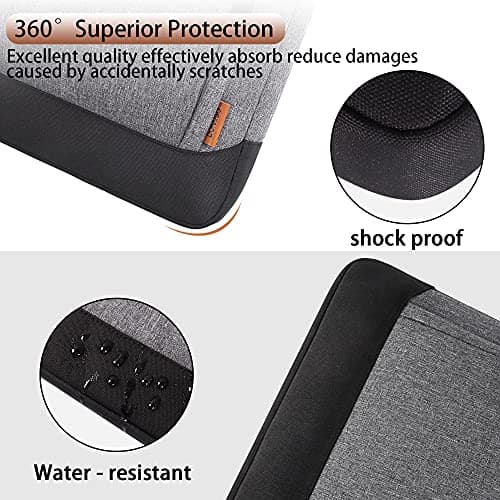 DOMISO 15-15.6 Inch Laptop Sleeve Business Briefcase Computer Case Compatible with Lenovo 15.6" Ideapad 330/16" MacBook Pro/HP EliteBook 850 G3/Envy x360 15/Latitude 3580/Acer Chromebook/Asus,Grey — view 5