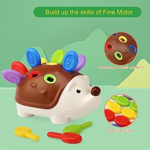 BelleStyle Baby Sensory Montessori Toys for 18 Months, Hedgehog Fine Motor Skills Toys Sorting Game Development Activity Toys Educational Learning Travel Toys for Toddlers Boys Girls 2 3 Years Old — view 4