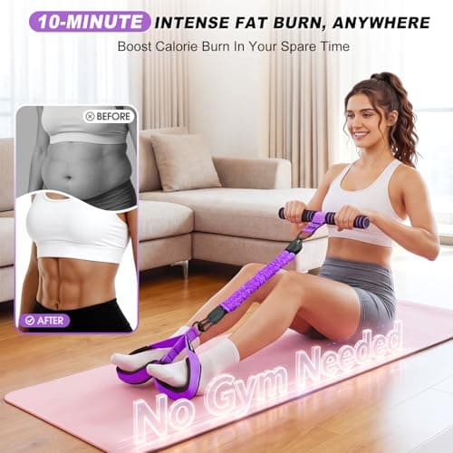 WOQQW Multifunction Pedal Resistance Band With Handle, Upgraded 3 Tube Adjustable Foot Resistance Bands for Core, Arm, Legs, Body Puller Trainer - Pilates & Home Gym Equipment for Women Men Exercise — view 2