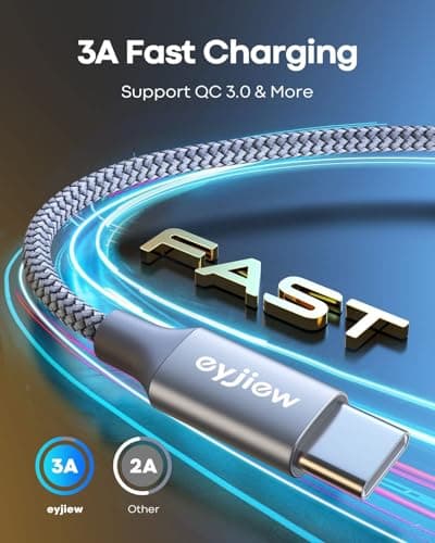 0.5m 3Pack Short USB C Cable, USB to Type C Charger Cable 3A Fast Charging — view 2