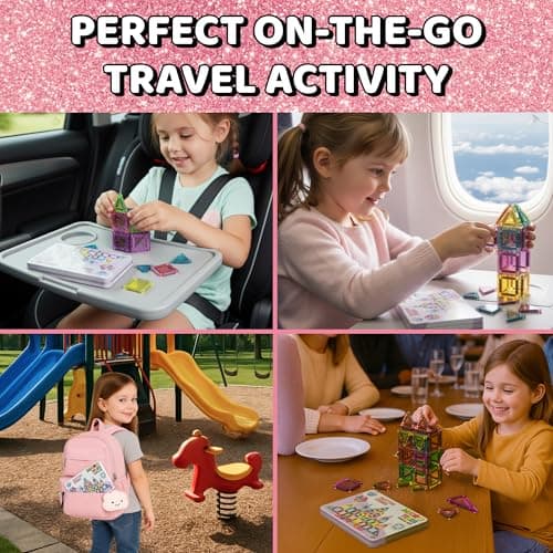 Science Kidz 44-Piece Glitter Series Mini Magnetic Tiles Travel Tin Set — view 3