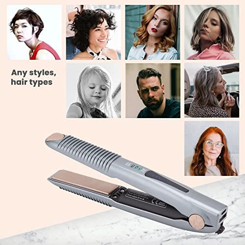 Be New Cordless Hair Straighteners | Ceramic Flat Iron | Wireless Mini Portable USB Rechargeable Travel Straightener | 3 Heat Modes | Heat up Quickly Safe | Includes Heat Mat/Travel Case — view 5
