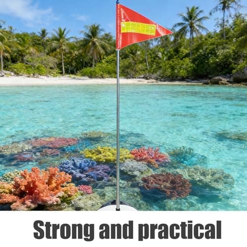 PACKOVE High Visibility Kayak Safety Flag with Polyester Material and Stainless Steel Mount, Easy Installation and Portable Design for Travel and Exploration Trips on Canoes and Kayaks — view 3