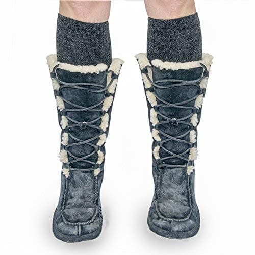 Wanderlust Knee-High Merino Wool Compression Socks For Men and Women Charcoal, Charcoal, M — view 2
