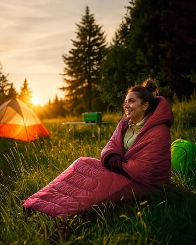 Voyager Sleeping Bag for Adults – Lightweight & Compact, Waterproof, 3-4 Season Warm & Cold Weather, Machine Washable, Ideal for Camping, Hiking & Backpacking, 220x30x80cm — view 2