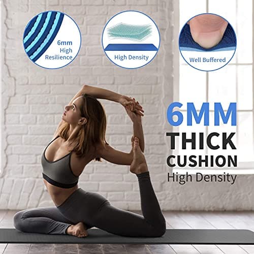CAMBIVO Extra Long Yoga Mat for Tall Yogis - 213x81cm XL TPE Exercise Mat for Professional Practice for Stretching & Planks - Non-Slip Fitness Mat with Carrying Strap Included (Black) — view 5