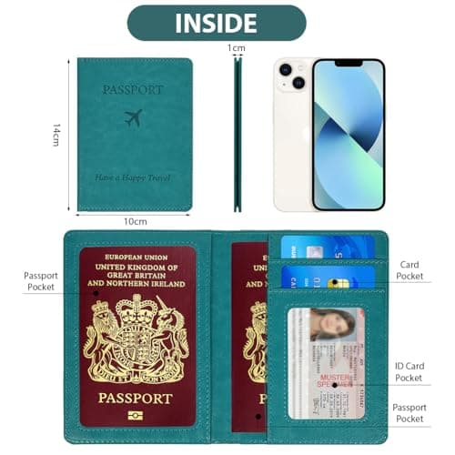OFFCUP Passport Holder Cover, PU Leather RFID Blocking Passport Cover — view 2