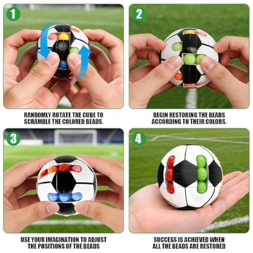 2PCS Puzzle Sport Ball Toys, 3D Brain Teasers and Puzzle Games for Kids and Adults, Intelligence 6cm Small Magic Bead, Adult Relieve Stress,Hand Sport, Fun Travel Toys for Teenage Girls C — view 2