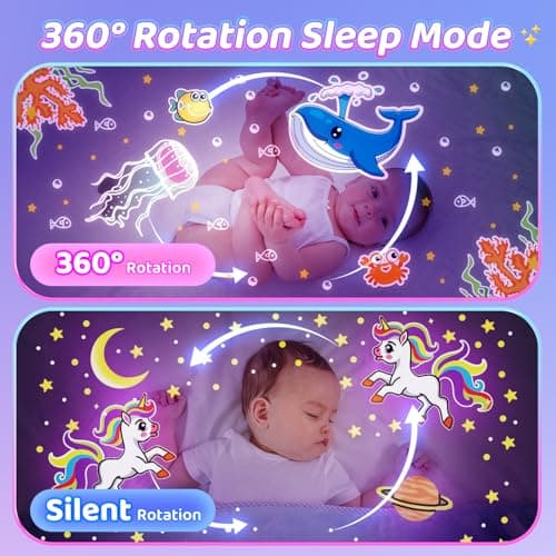 Baby Night Light Projector | 15 Films & 15 Soothing Sounds & 7 Colors & Remote Control | Unicorn Gifts for Girls Kids Night Light Projector, Sensory Lights Baby Toys for Girls Gifts for Girl Age 3-5 — view 4