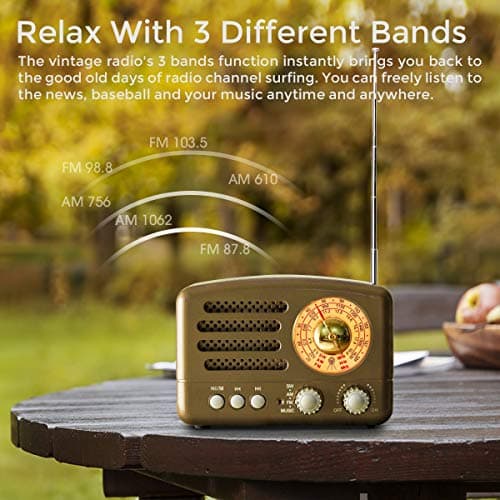 PRUNUS J-160 Portable Radio Retro, SW AM FM Radio Small — view 6