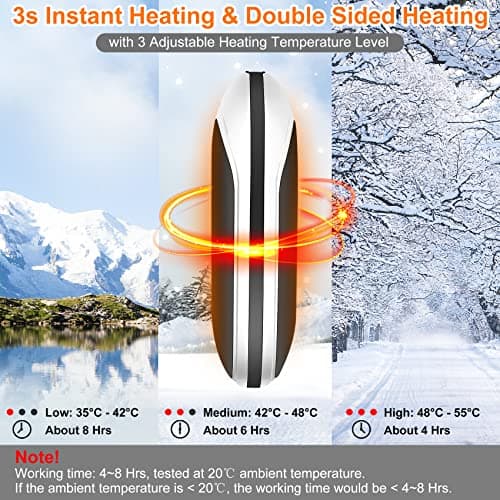 Hand Warmers Rechargeable USB Reusable 1 Pack, 5200mAh Portable Electric Hand Warmer Power Bank Electronic Pocket Heater, Tech Gifts for Men Women Raynauds Hiking Golf Skiing Camping Fishing Walking — view 3
