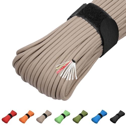 KOKKOYA 31m Survival Paracord 550 4mm Nylon Fire Cord 10 Strands Guy Ropes