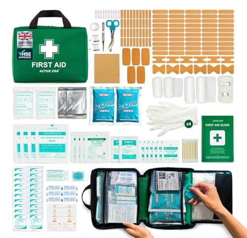220 Piece Premium First Aid Kit Bag - Includes 2 x Cold (Ice) Packs and Emergency Blanket for Home, Office, Car, Caravan, Workplace, Travel and Sports