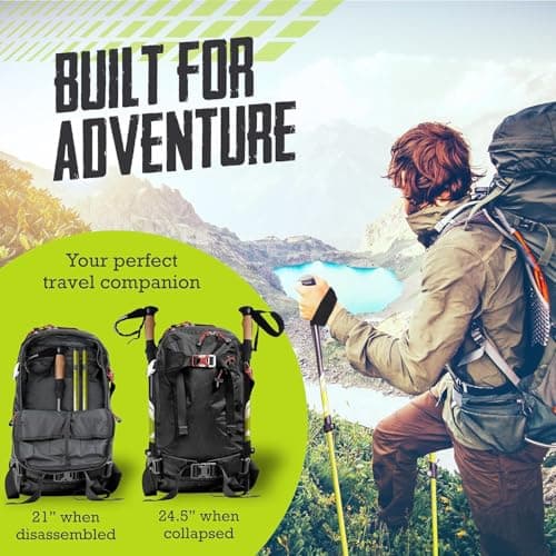 Hiking Trekking Poles, 2 Pack Lightweight, Collapsible Walking Poles for Snowshoe & Backpacking Gear, Walking Sticks for Hiking, 7075 Aluminum with Cork Grip — view 5