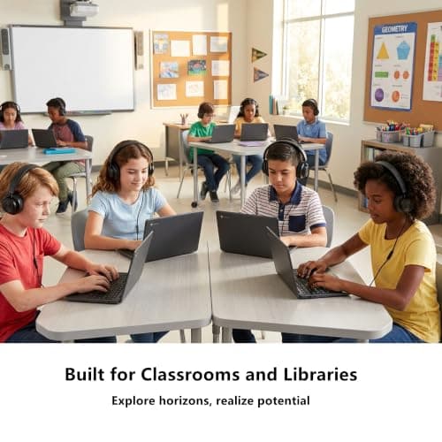 MIXCU 10-Pack Classroom Headphones for Schools, Bulk Wired 3.5mm Jack — view 3