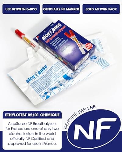AlcoSense French NF Certified Breathalyzers for France & European Travel - Certified by National Laboratory of France - Breathalyser Twin Pack - NF Approved Alcohol Tester - European Breathalyser Kit — view 3