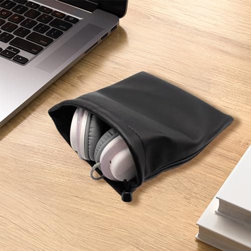 4 Pcs Large Headphone Storage Bag with Drawstring Set, Waterproof Headphone Carrying Bag for Travel and Protection, Headphones Case Universal Portable Protective Cover Pouch Bags Storage Box — view 5