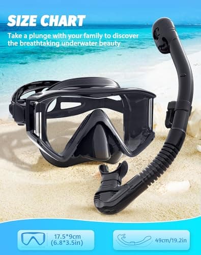 Zeligerstar Snorkel Set Adults, 3 Window Panoramic Mask, Anti-Fog Dry Top — view 6